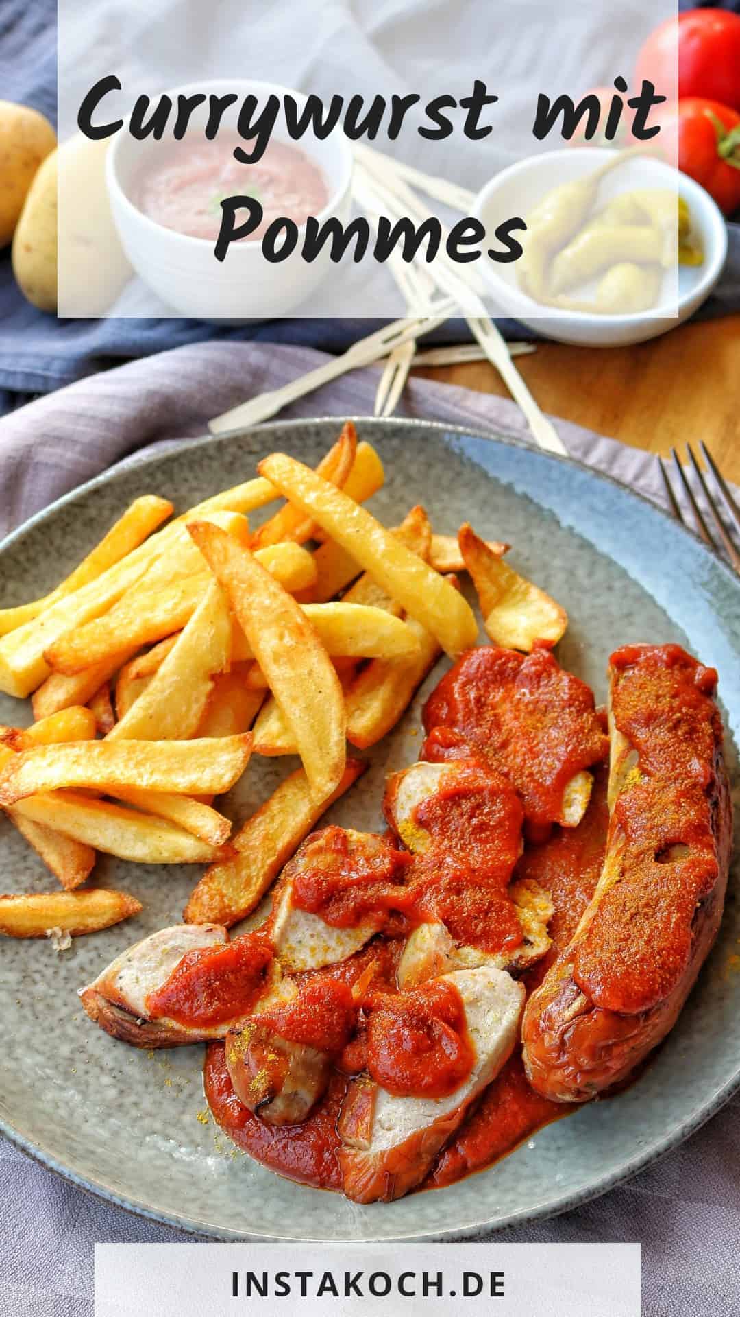 Currywurst mit Pommes Grafik