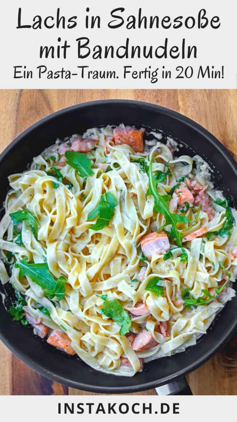 Lachs in Sahnesoße mit Bandnudeln - Instakoch.de